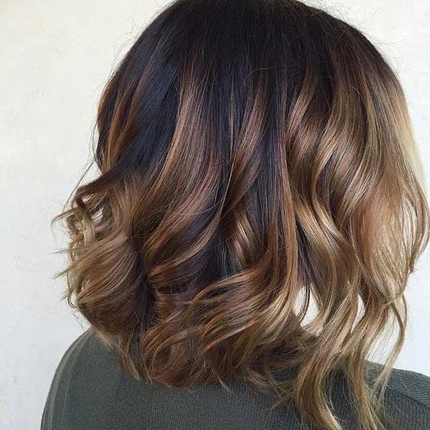 2017 Wavy Lob Haircuts With Caramel Highlights Within 51 Gorgeous Long Bob Hairstyles – Stayglam (View 3 of 20)