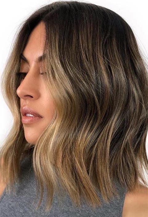 2018 Middle Parted Highlighted Long Bob Haircuts With Lob Haircut Trend: 63 On Trend Long Bob Haircuts & Hairstyles To Inspire (View 4 of 20)