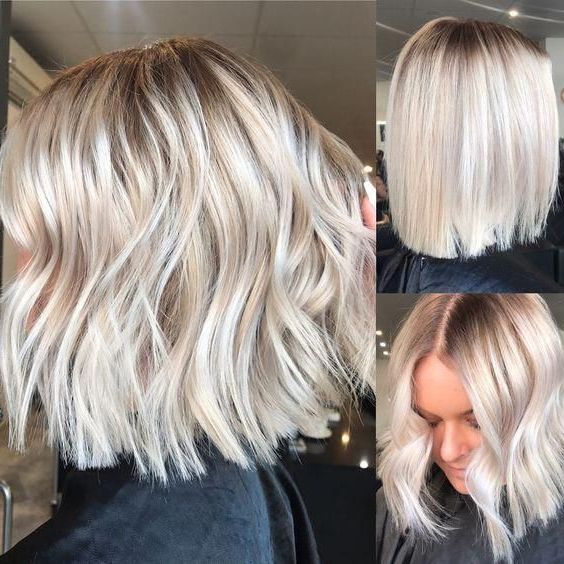 24 Hairstyles To Inspire Your Hairdresser – Celebrity Haircut | Hair  Styles, Short Hair Balayage, Blonde Haircuts Within Messy, Wavy & Icy Blonde Bob Hairstyles (View 7 of 20)