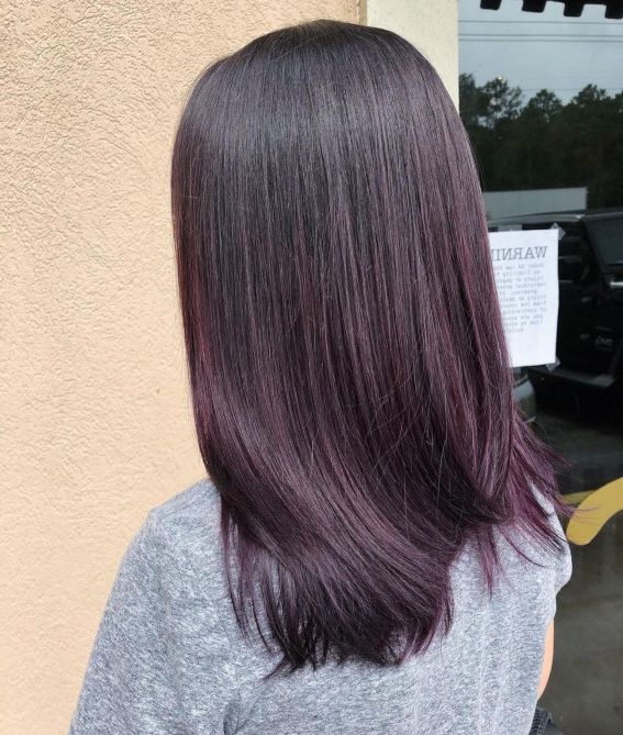 25 Blackberry Hair Color Ideas : Balayage Blackberry Straight Hair With Regard To Short Hair Hairstyles With Blueberry Balayage (View 9 of 20)