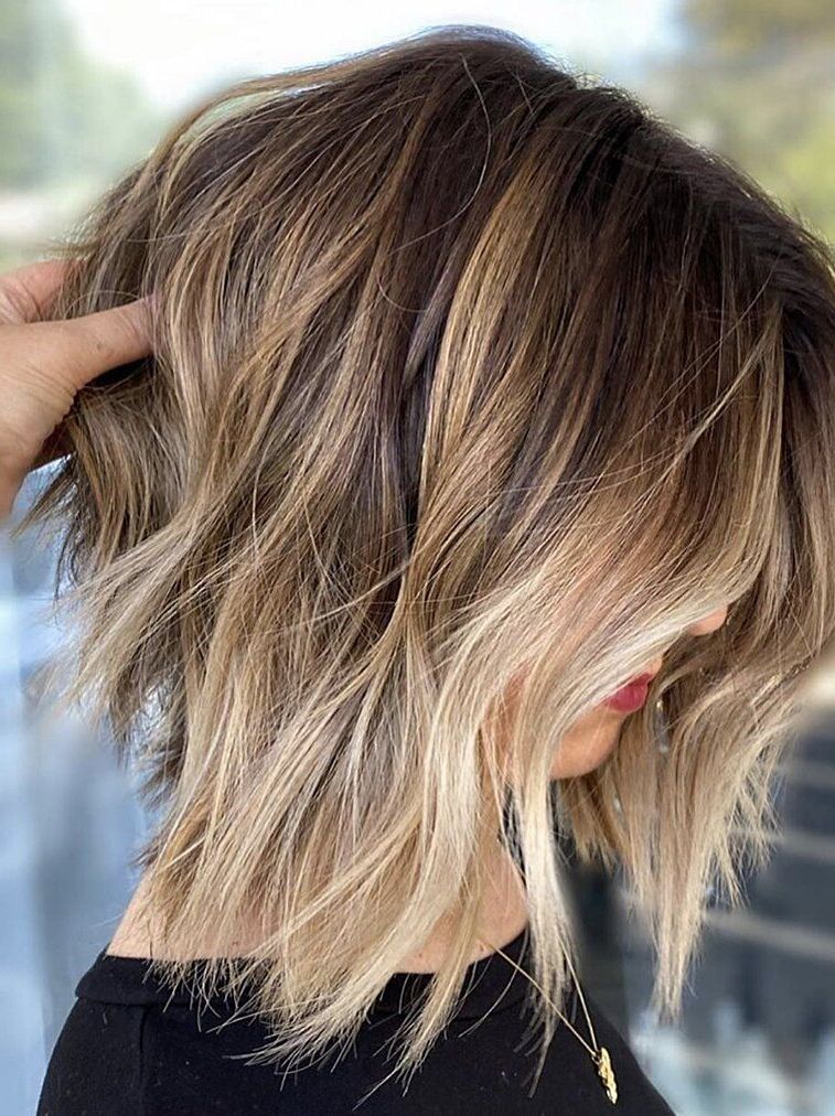 25 Flattering Short Haircuts For Fine Hair | Short Hair Balayage, Hair  Styles, Short Hair Color With Regard To Short Hair Hairstyles With Blueberry Balayage (View 18 of 20)