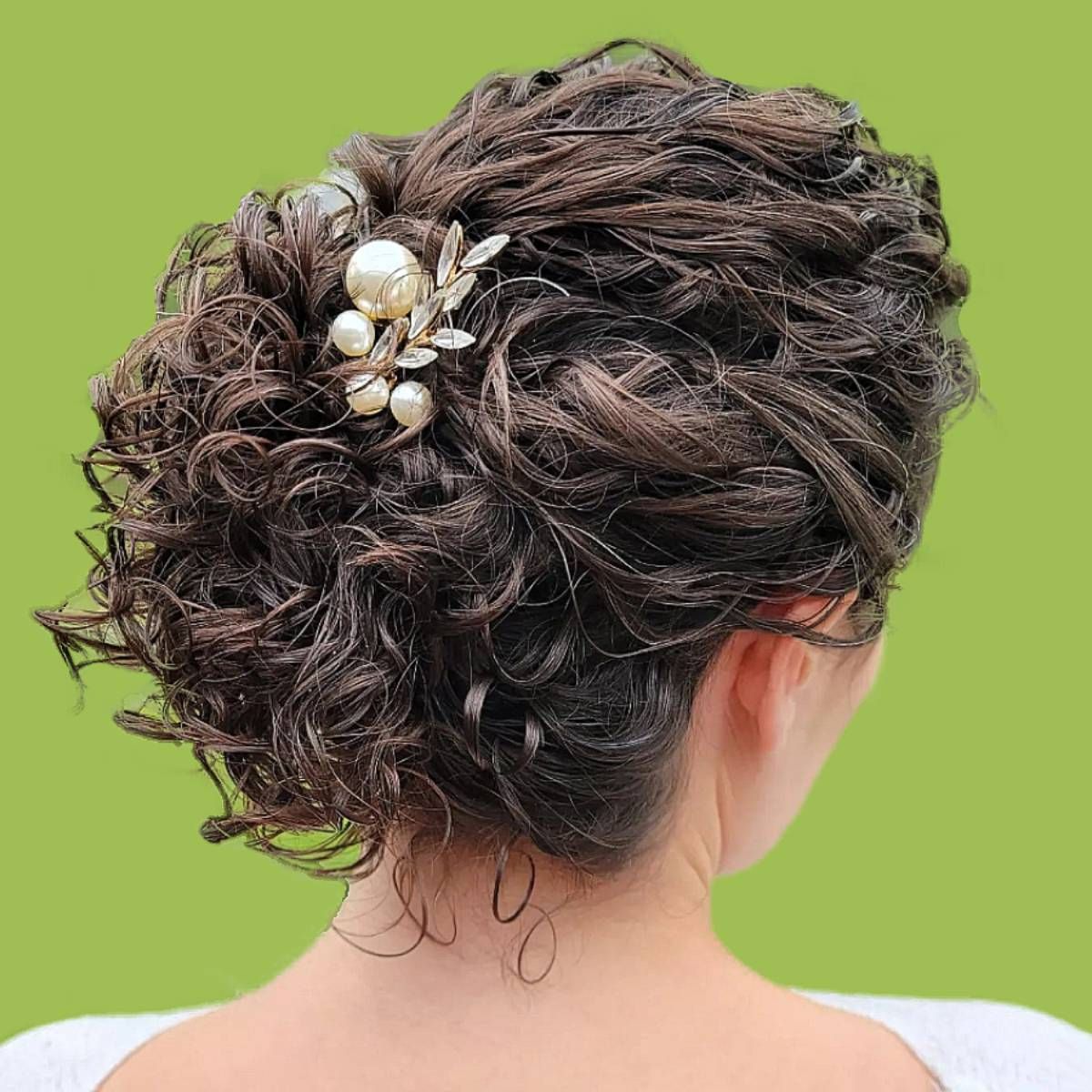 29 Easy & Cute Curly Hair Updos In Trending In 2022 Throughout Favorite Wavy Low Updos Hairstyles (View 13 of 20)