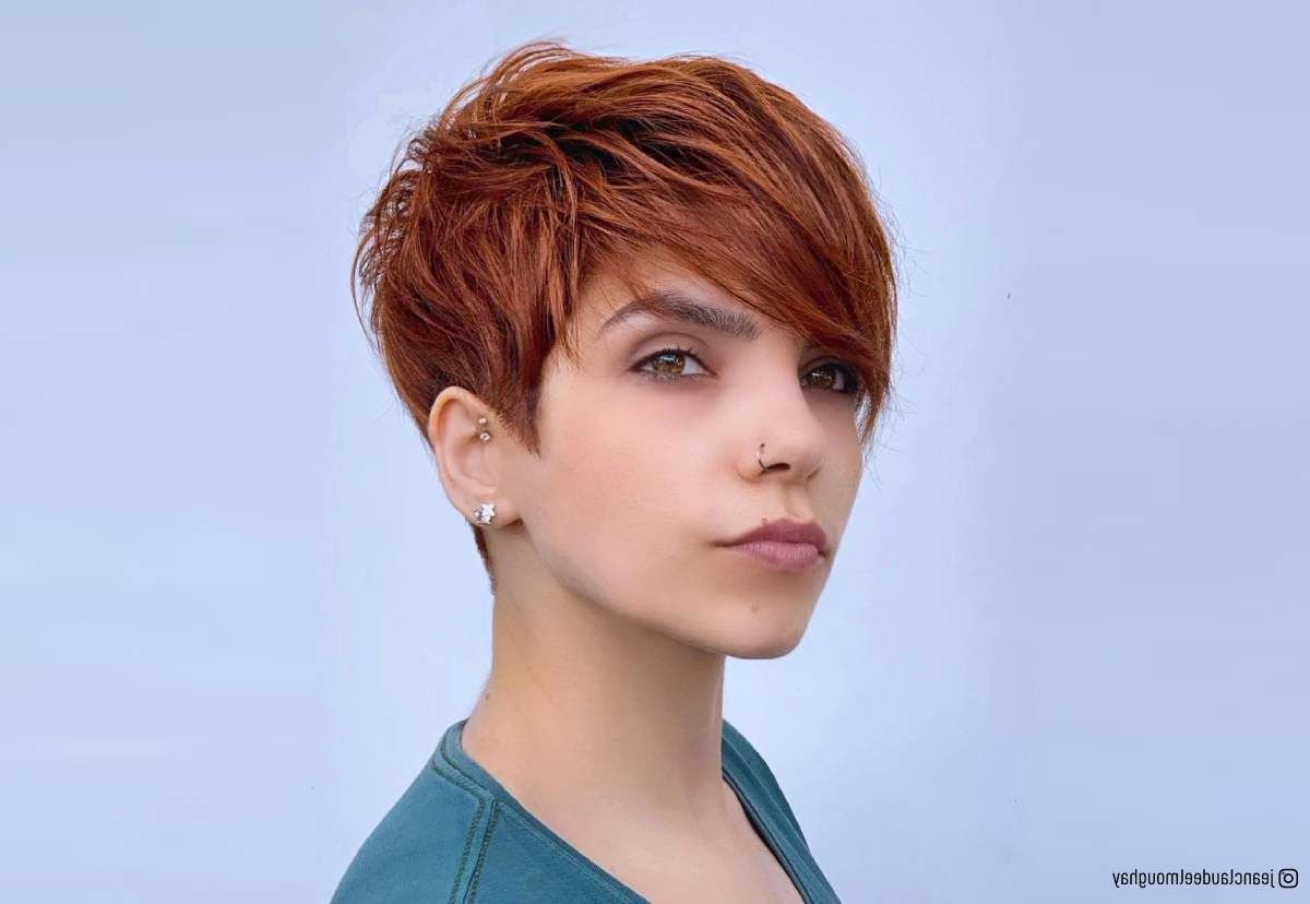 31 Low Maintenance Pixie Cuts That Are Still Super Cute! Regarding Blue Punky Pixie Hairstyles With Undercut (View 18 of 20)