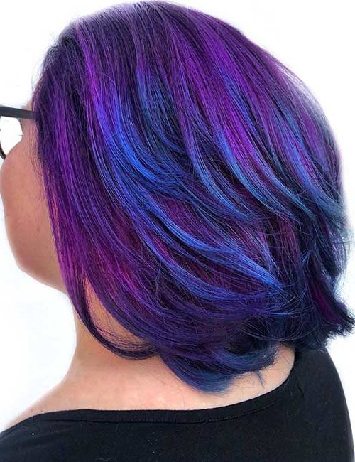 34 Stunning Blue And Purple Hair Colors Regarding Edgy Lavender Short Hairstyles With Aqua Tones (View 14 of 20)