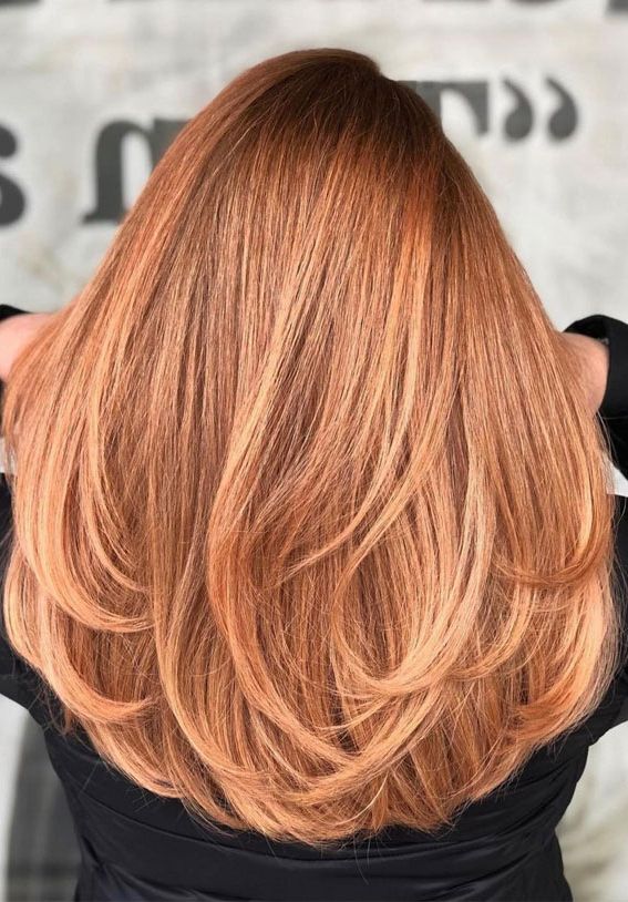 35 Copper Hair Colour Ideas & Hairstyles : Light Copper + Honey Blonde Within Trendy Copper Medium Length Hairstyles (View 16 of 20)