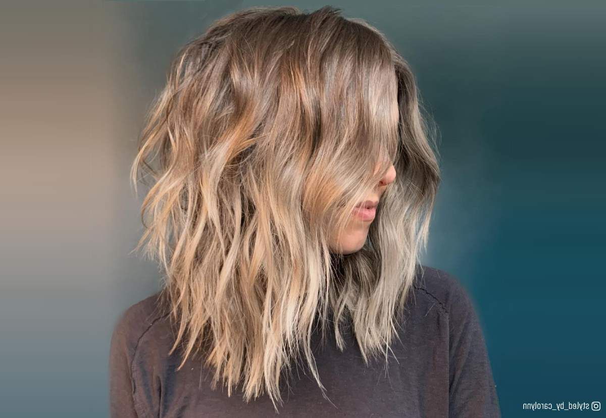 38 Coolest Long Choppy Bob Haircuts For That Beachy Lob Look For Best And Newest Side Parted Angled Chocolate Lob Haircuts (View 7 of 20)