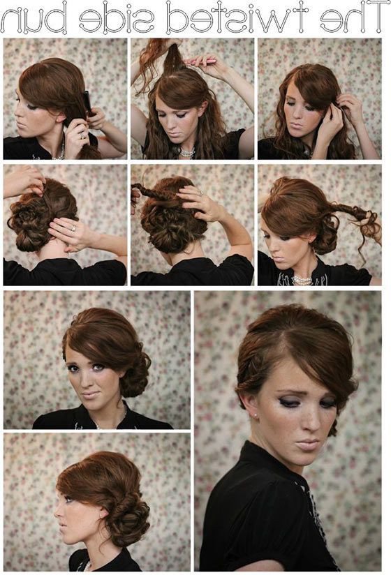 40 Quick And Easy Updos For Medium Hair With Well Known Twisted Buns Hairstyles For Your Medium Hair (View 13 of 20)