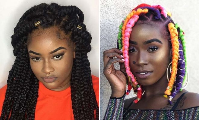 43 Big Box Braids Hairstyles For Black Hair – Stayglam Pertaining To Well Liked Big Braids Hairstyles For Medium Length Hair (View 7 of 20)