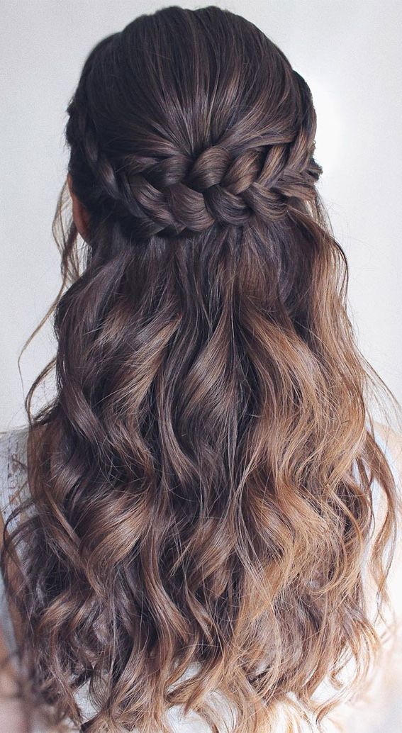 45 Beautiful Half Up Half Down Hairstyles For Any Length : Braid & Textures With Regard To Most Recently Released Braided Half Up Knot Hairstyles (View 9 of 20)