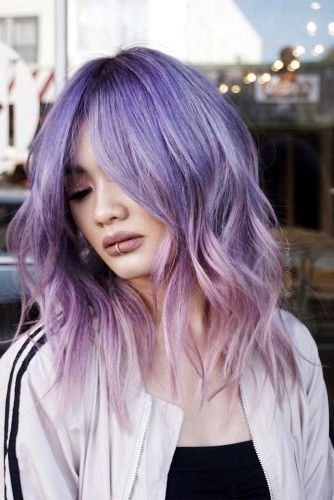 46 Purple Hair Styles That Will Make You Believe In Magic Throughout Well Known Purple Wavy Shoulder Length Bob Haircuts (View 8 of 20)