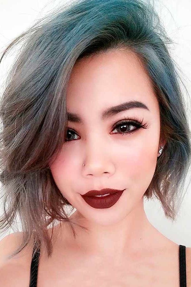 46 Sexy Asymmetrical Bob Haircuts | Lovehairstyles Throughout Messy Bob Hairstyles With A Deep Side Part (View 17 of 20)