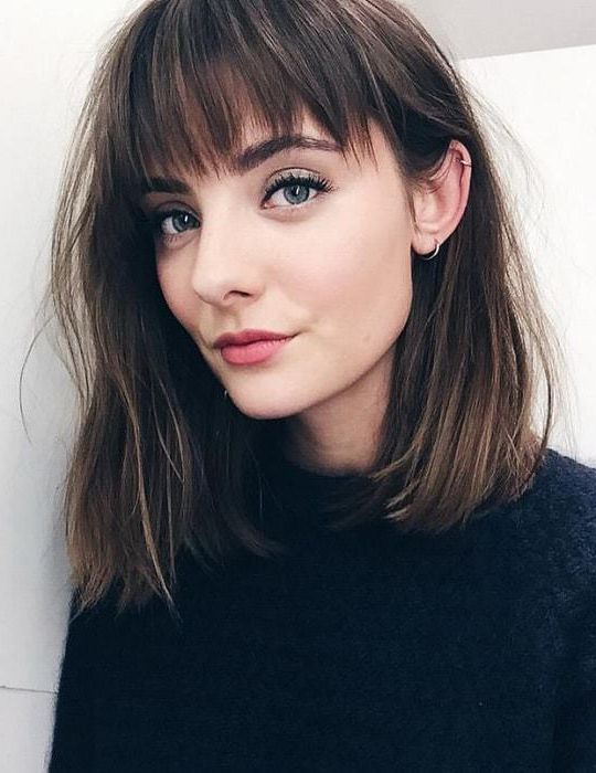 50 Effortless Long Bobs With Side Bangs For 2022 – Hairstyle Camp For Long Side Bangs Blunt Bob Hairstyles (Gallery 19 of 20)
