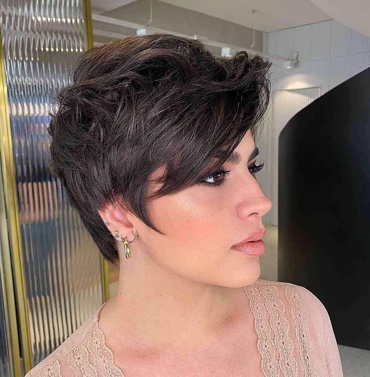50 Hottest Long Pixie Cut Ideas Aka The "lixie" Pertaining To Side Swept Long Layered Pixie Hairstyles (View 7 of 20)
