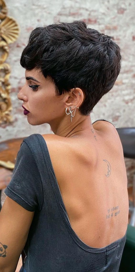 50 Short Hairstyles That Looks So Sassy : Long Layered Pixie Haircut For  Dark Hair For Layered Long Pixie Hairstyles (View 7 of 20)