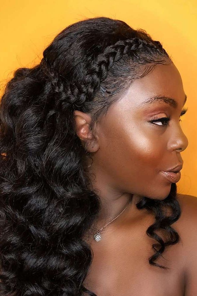51 Enviable Ways To Rock The Latest Black Braided Hairstyles Within Preferred Headband Braid Half Up Hairstyles (View 16 of 20)