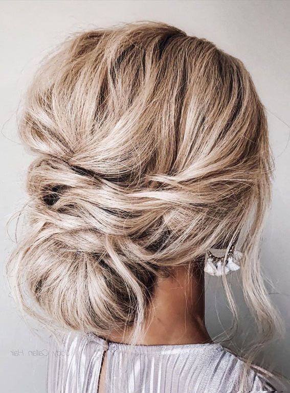 54 Cute Updo Hairstyles That Are Trendy For 2021 : Cute Textured Low Bun Regarding Widely Used Updos Hairstyles Low Bun Haircuts (View 6 of 20)