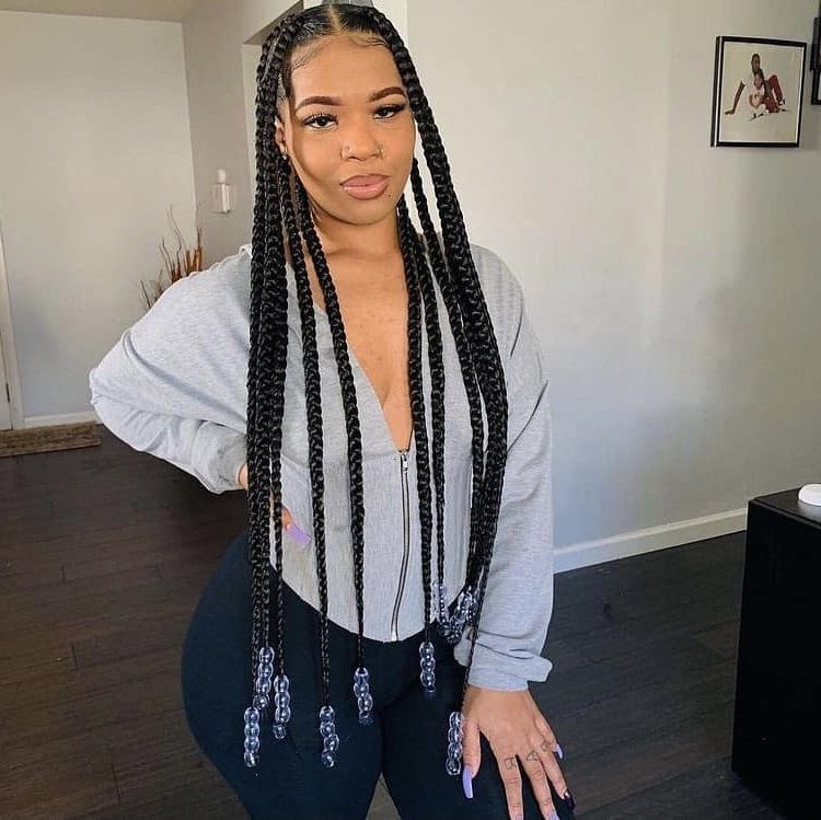 60 Box Braids Hairstyles For Black Women To Try In 2022 For Most Current Big Braids Hairstyles For Medium Length Hair (View 6 of 20)