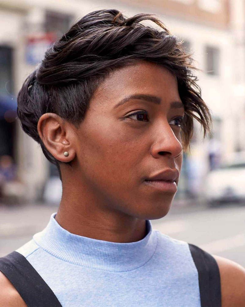 61 Attractive Short Hairstyles For Black Women: Illustrated Guide Inside Side Parted Pixie Hairstyles With An Undercut (View 3 of 20)
