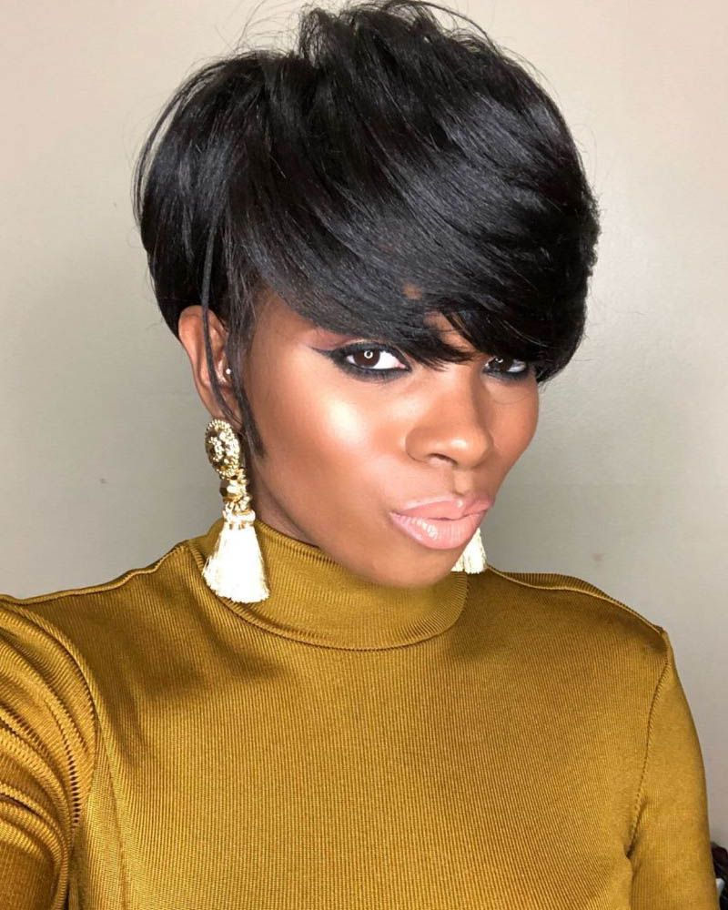 61 Attractive Short Hairstyles For Black Women: Illustrated Guide Within Side Parted Pixie Hairstyles With An Undercut (View 14 of 20)