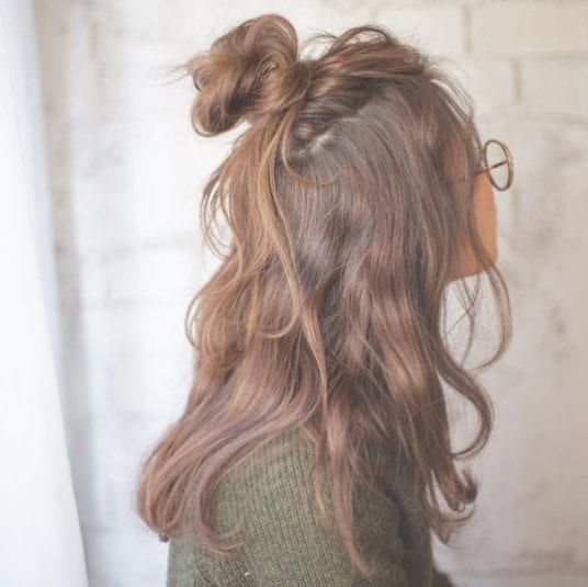 7 Ridiculously Easy Half Up, Half Down Bun Ideas Throughout Most Up To Date Messy Medium Half Up Hairstyles (View 3 of 20)