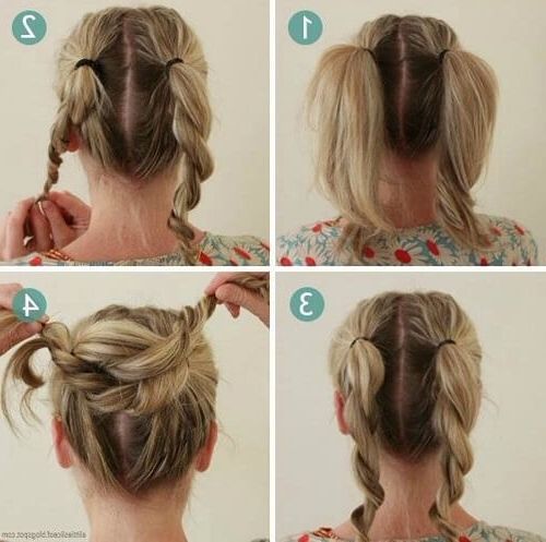 75 Quick And Easy Updos For Medium Hair To Try In 2022 Pertaining To Newest Twisted Buns Hairstyles For Your Medium Hair (View 7 of 20)