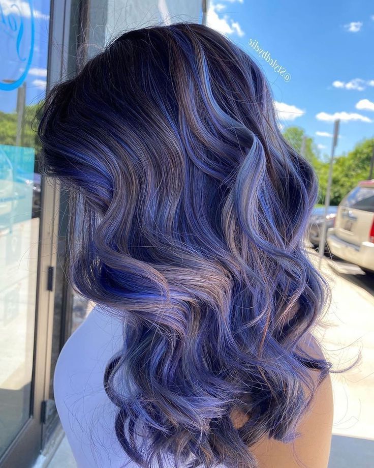 Beautifinder On Instagram: “beautiful Blueberry Balayage Created @styledbyelie #balayage #blueberryhair #ha… | Hair Color Blue, Hair Beauty,  Long Hair Styles Regarding Short Hair Hairstyles With Blueberry Balayage (View 4 of 20)