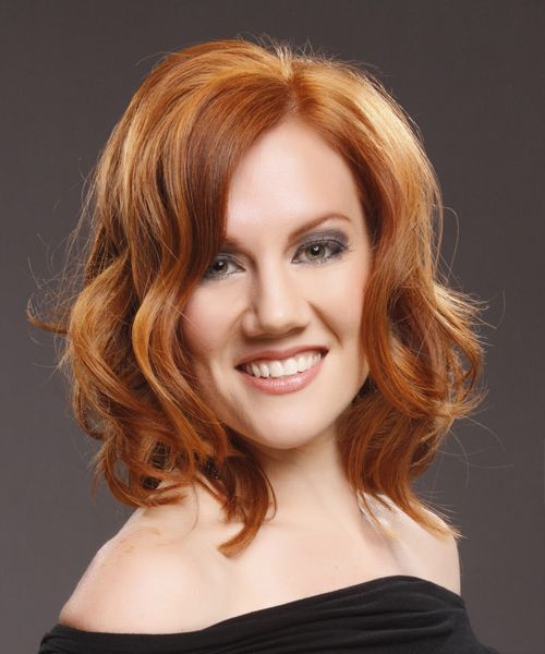 Best And Newest Copper Medium Length Hairstyles With Regard To Medium Wavy Light Copper Red Hairstyle (Gallery 20 of 20)