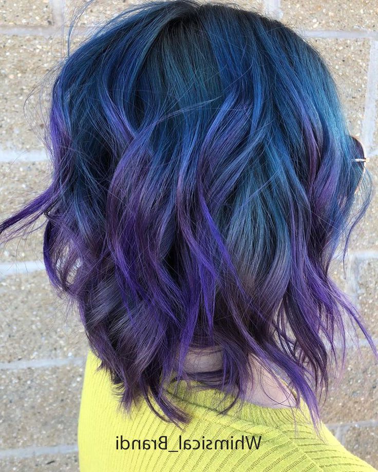 Blue And Purple Hair | Purple Ombre Hair Short, Blue Ombre Hair, Summer Hair  Color Within Edgy Lavender Short Hairstyles With Aqua Tones (View 2 of 20)