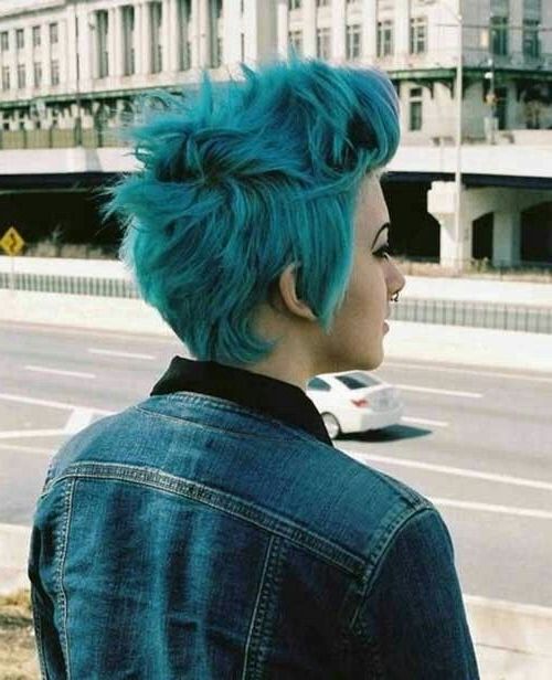 Blue Punk Pixie | Scene Haircuts, Short Hair Color, Hair Styles Pertaining To Blue Punky Pixie Hairstyles With Undercut (View 5 of 20)