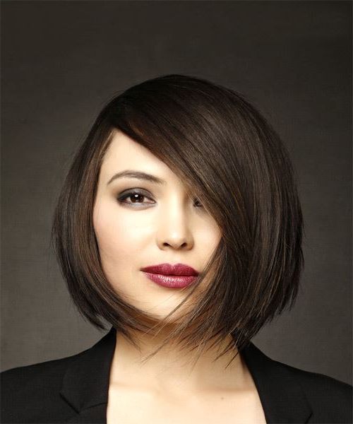 Bob Haircuts And Hairstyles For Women Throughout Long Side Bangs Blunt Bob Hairstyles (View 20 of 20)