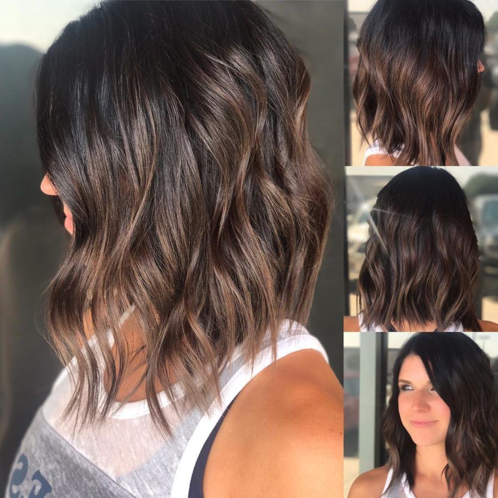 Brunette Wavy Textured Bob With Soft Highlights – The Latest Hairstyles For  Men And Women (2020) – Hairstyleology With Regard To Fashionable Brunette Textured Medium Length Hairstyles (View 12 of 20)
