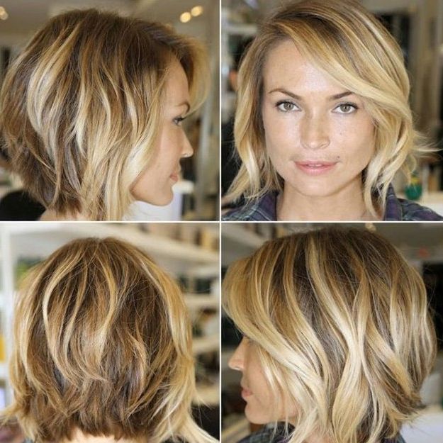 Chic Layered Bob Haircut With Side Swept Bangs – Hairstyles Weekly Inside Widely Used Lob Haircuts With Swoopy Face Framing Layers (View 15 of 20)