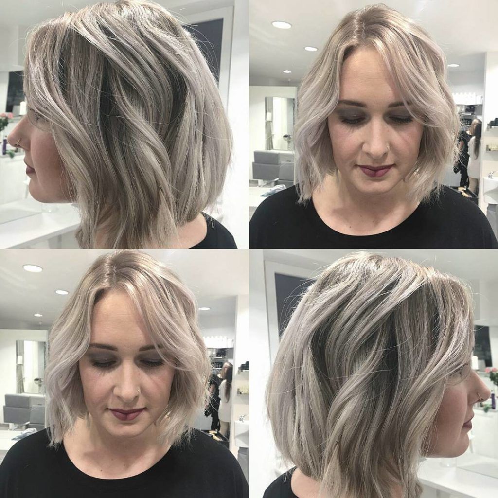 Chic Wavy Blunt Bob With Platinum Blonde And Ash Coloring – The Latest  Hairstyles For Men And Women (2020) – Hairstyleology Regarding Platinum Balayage On A Bob Hairstyles (View 10 of 20)