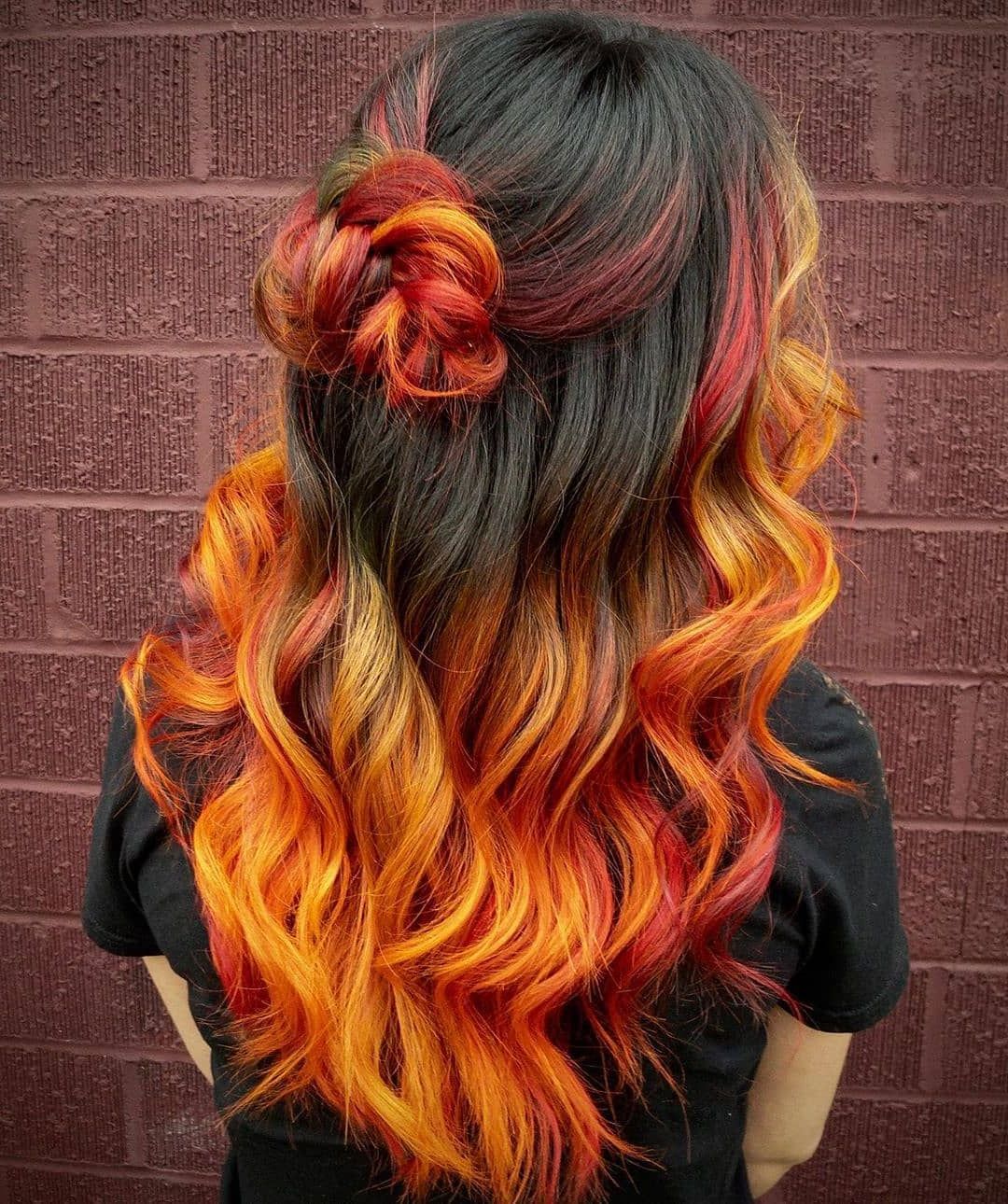 Colorful Hair Inspiration On Instagram: “follow @haircolortrend For More  Colorful Hairstyles! Autumn Colors 🧡@studi… (View 4 of 20)