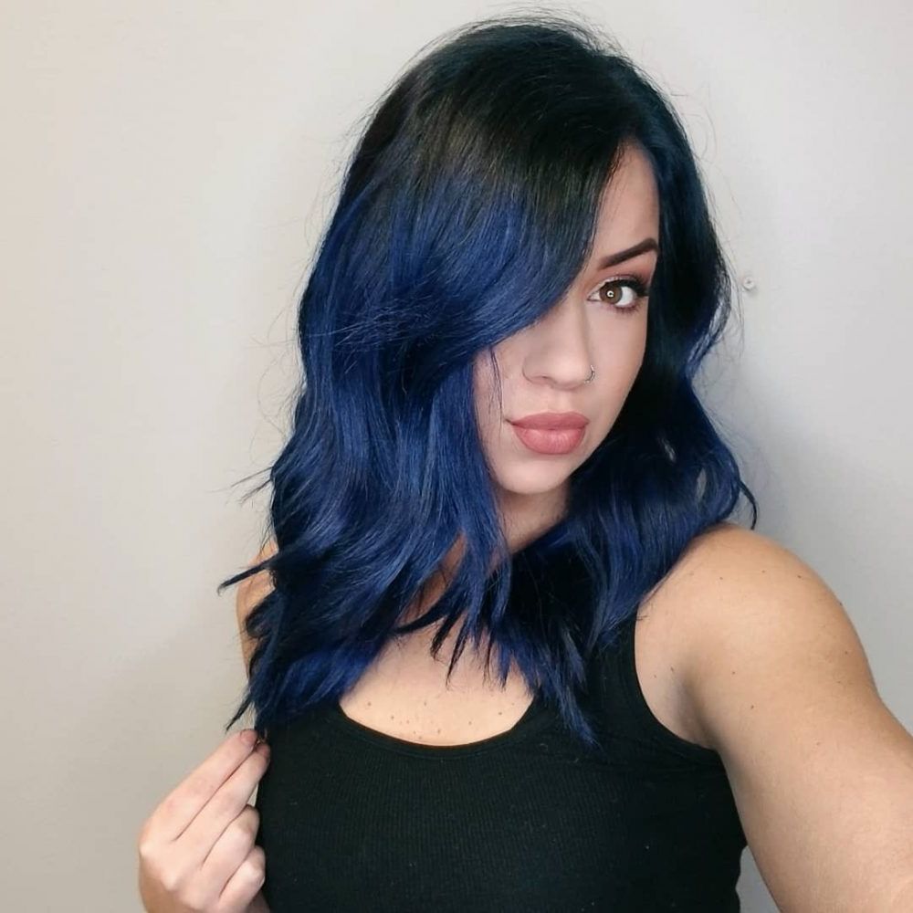 Dark Blue Hair – How To Get This Darker Hair Color In 2022 In Short Hair Hairstyles With Blueberry Balayage (Gallery 19 of 20)