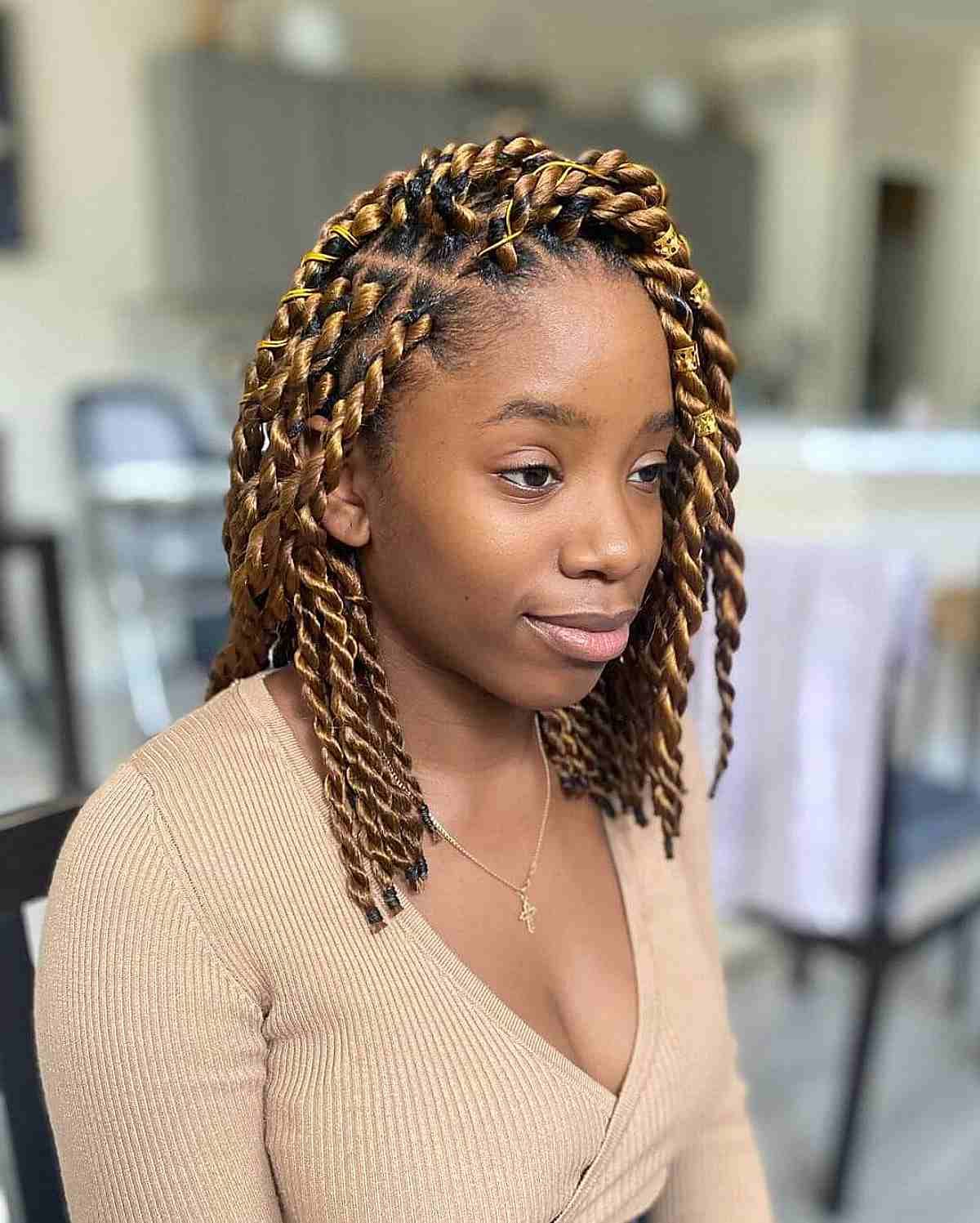 Famous Big Braids Hairstyles For Medium Length Hair For 19 Easy Medium Box Braids To Try This Season (View 9 of 20)