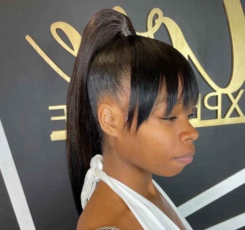 Famous Low Pony Hairstyles With Bangs Intended For 48 Magical Ways To Get Ponytails With Bangs Right Now – Hairstyle Camp (View 7 of 20)