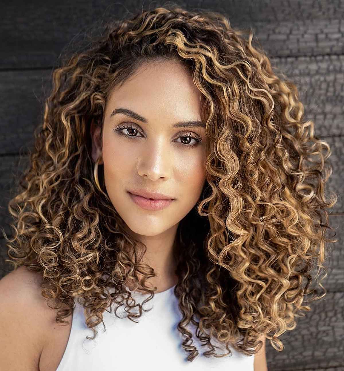 Favorite Layered Curly Medium Length Hairstyles Pertaining To 62 Best Shoulder Length Curly Hair Cuts & Styles In  (View 6 of 20)