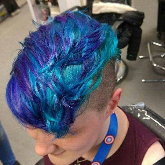 Hair #hairstyle #pixiecut #pixie #undercut #shaved #short #blue #bluedye  #turquoise #violet #purple #dyed #dye #… | Purple Hair, Short Hair Styles,  Hair Color Pink In Blue Punky Pixie Hairstyles With Undercut (View 2 of 20)