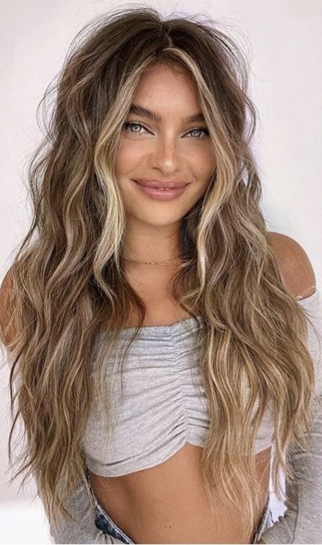 Hair Styles, Long Hair Styles, Brown Hair Balayage Intended For Most Up To Date Beach Waves Haircuts With Lowlights (View 13 of 20)