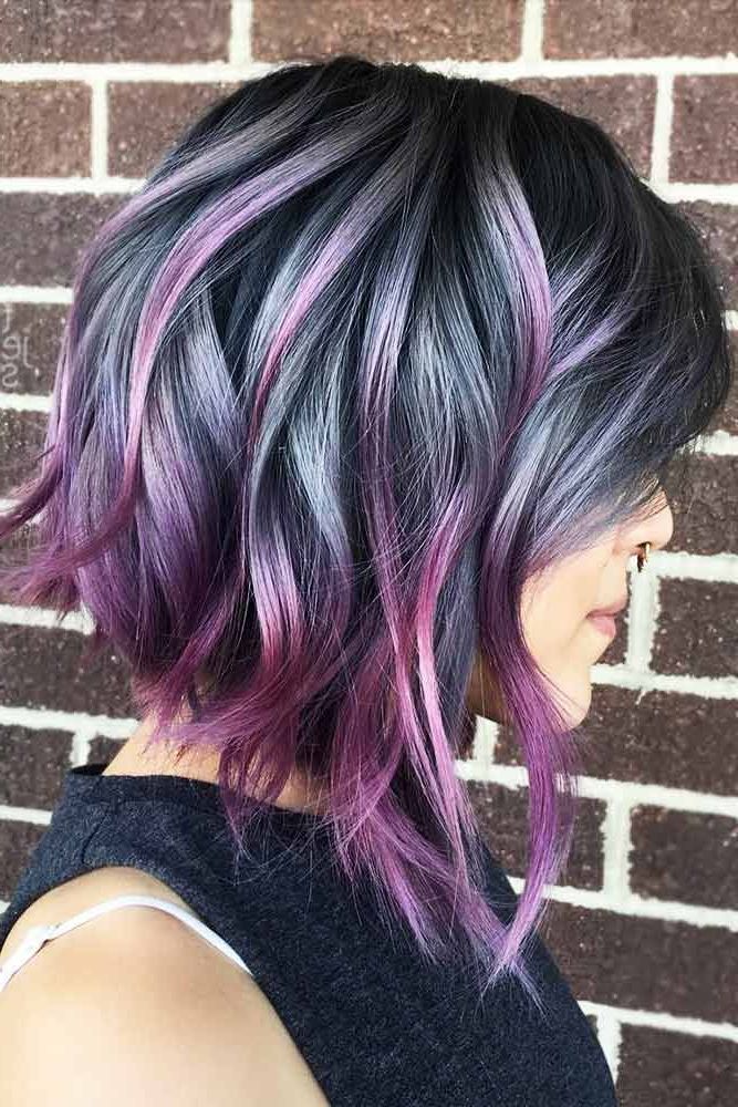 Hair Styles,  Rainbow Hair Color, Hair Color Purple Inside Current Inverted Magenta Lob Haircuts (View 1 of 20)