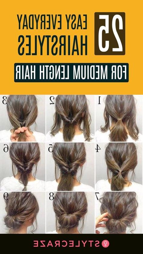 Hairstyles For Medium  Length Hair Tutorial, Easy Everyday Hairstyles, Hair Styles (View 5 of 20)