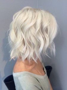 Icy Platinum Blonde Hair In A Long Bob | Short Hair Color, Short Hair  Styles, Hair Styles Within Messy, Wavy & Icy Blonde Bob Hairstyles (View 4 of 20)
