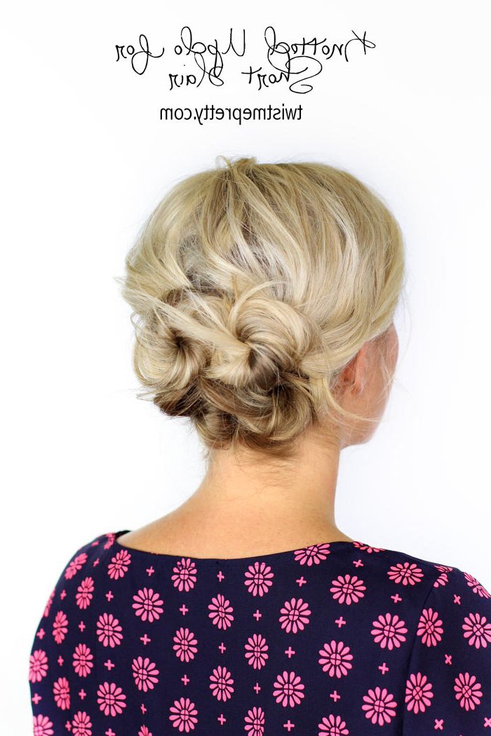 Knotted Updo For Short Hair – Twist Me Pretty Within Twisted Updo Hairstyles For Bob Haircut (View 6 of 20)