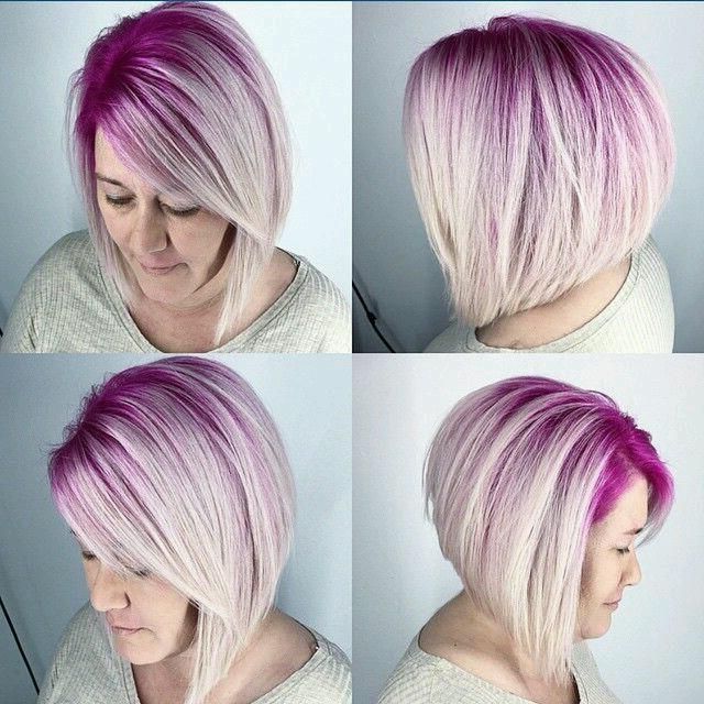 Latest Inverted Magenta Lob Haircuts In Pinpinner On Base Shadowing, Color Meltz, & Crown Lites (View 9 of 20)