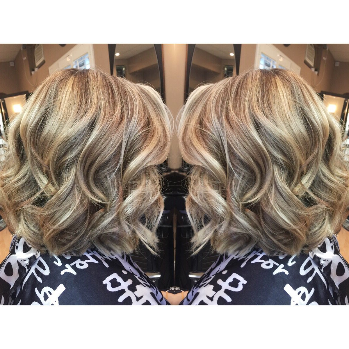 Medium Short Hair Lob With Highlights And Lowlights With A Beach Wave (View 6 of 20)