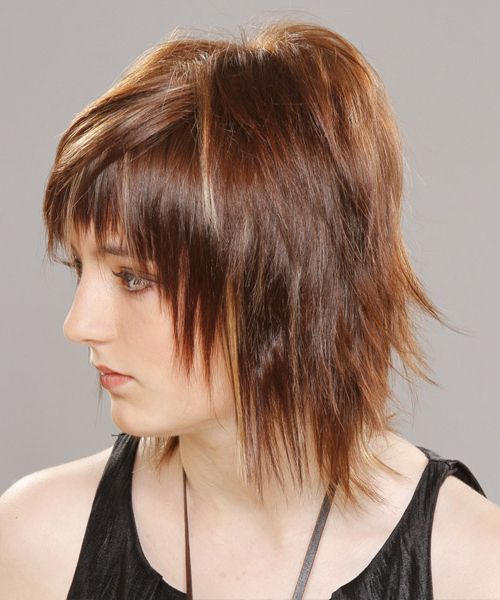 Medium Straight Chestnut Brunette Hairstyle With Razor Cut Bangs With Trendy Straight Mid Length Chestnut Hairstyles With Long Bangs (View 9 of 20)