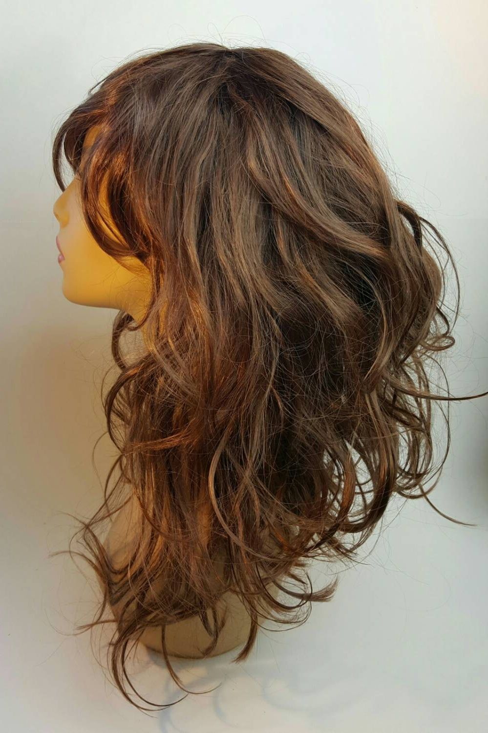 Mid Length Wavy A Line Brunette Wig Brunette A Line Bob With – Etsy Intended For Most Recent A Line Wavy Medium Length Hairstyles (View 16 of 20)
