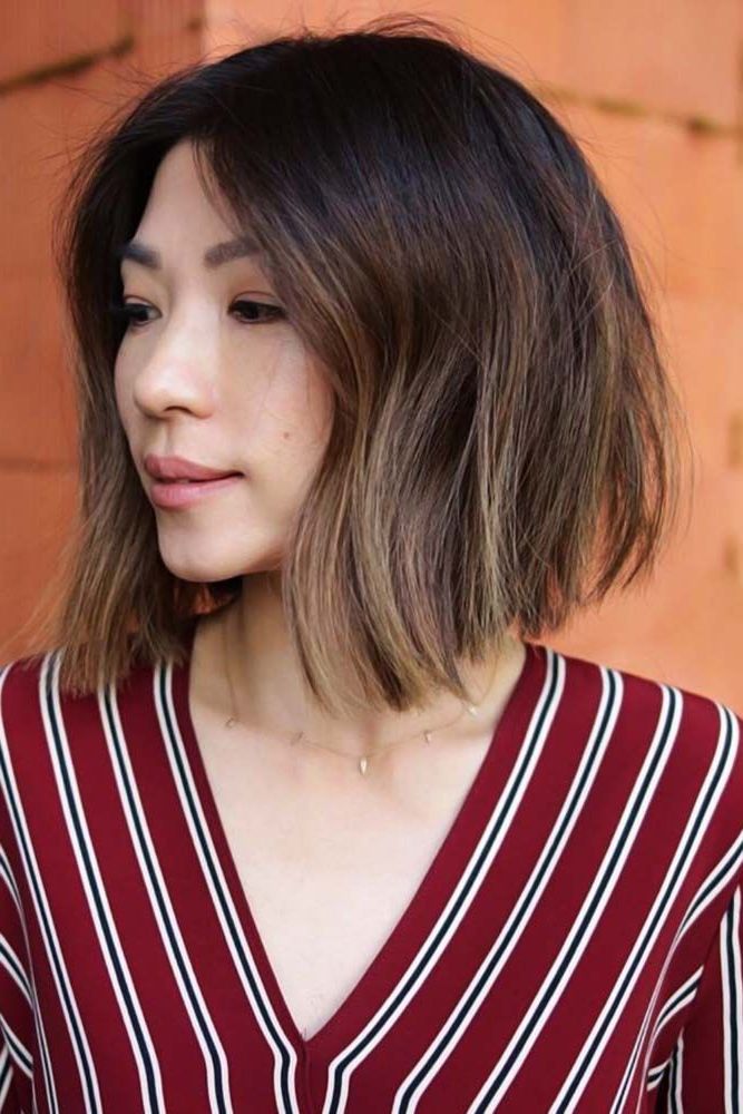 Middle Parted Lob For Thick Hair #bob #layeredhair ❤ Check Out These  Stylish Layered Bob Hairstyles For … (View 11 of 20)