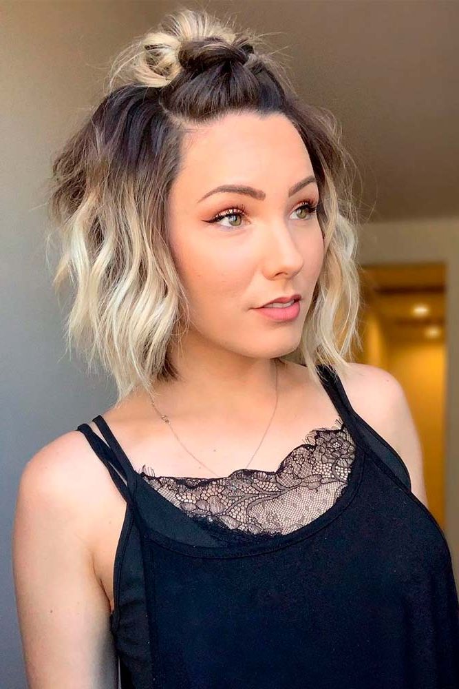 Most Current Medium Length Wavy Hairstyles With Top Knot In 85+ Medium Length Hairstyles To Look Trendy In 2022 – Glaminati (View 9 of 20)
